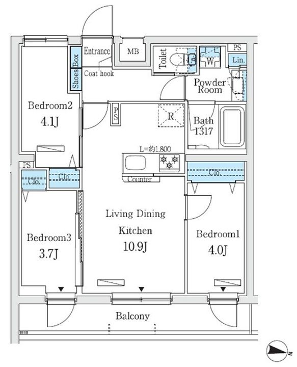 プライムブリス中野富士見町Ⅰの間取り