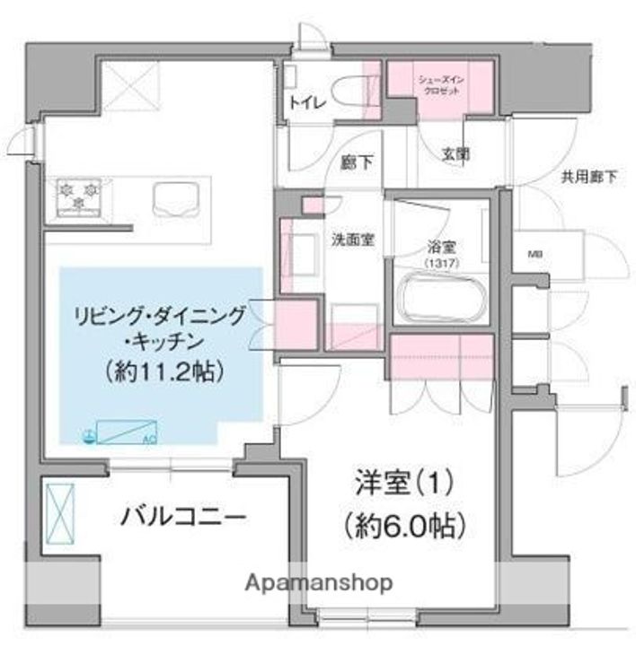 ベルジューレ日本橋502の間取り