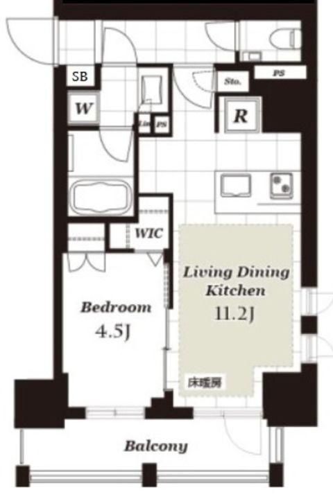 東京都港区赤坂6丁目の賃貸マンションの間取り
