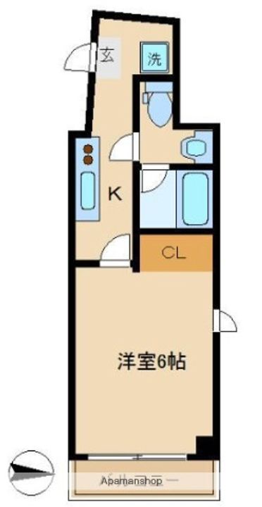 旗ヶ岡アパートメント801-1の間取り