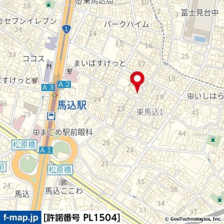 東京都大田区東馬込1丁目の賃貸マンションの周辺