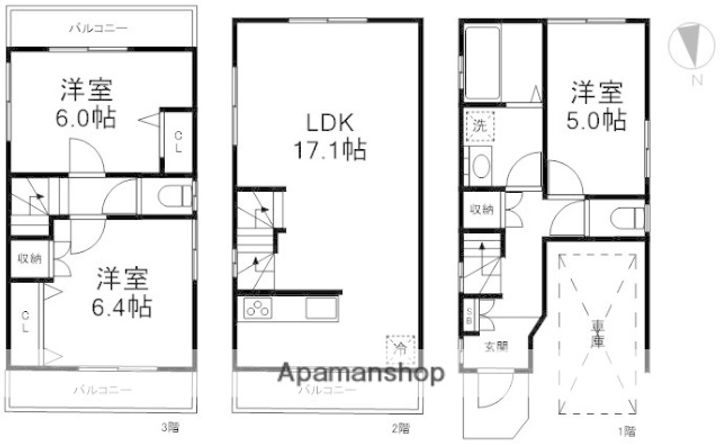 東京都品川区東中延2丁目(一戸建)の賃貸物件の間取り