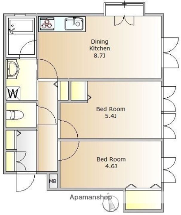 東京都大田区田園調布3丁目の賃貸アパートの間取り