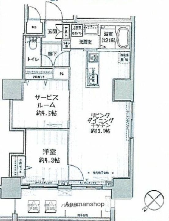 東京都荒川区西日暮里2丁目の賃貸マンションの間取り