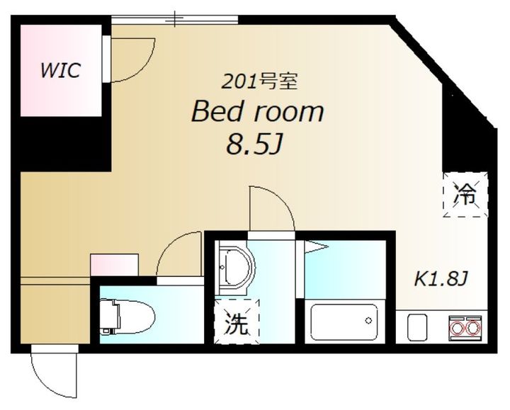 東京都北区昭和町2丁目の賃貸マンションの間取り