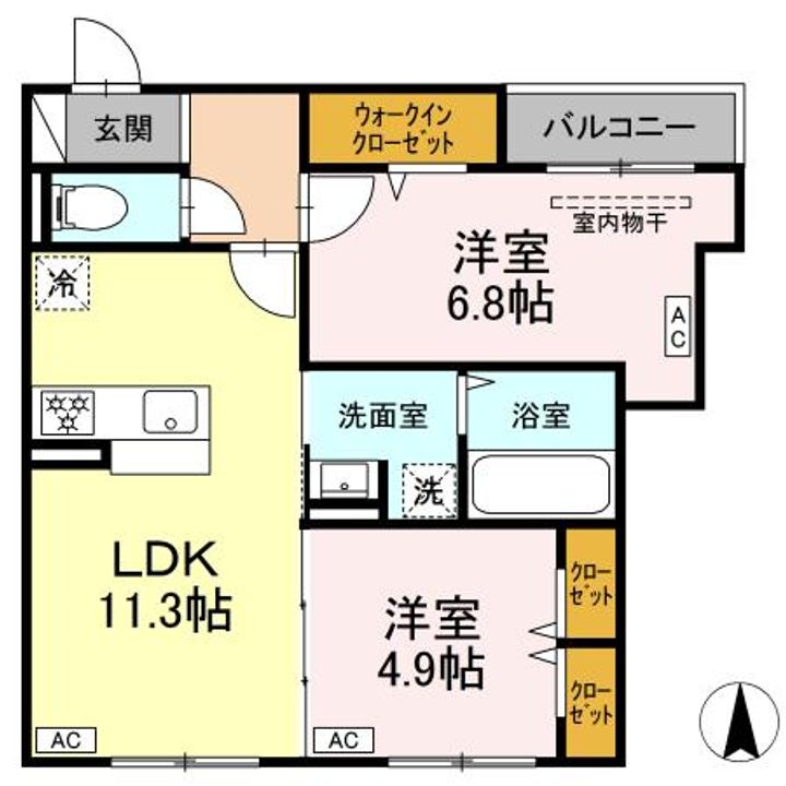 セレスティア扇Vの間取り