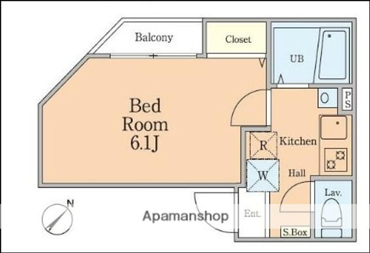 東京都荒川区西日暮里5丁目の賃貸マンションの間取り