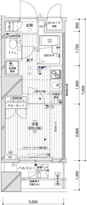 東京都墨田区両国3丁目の賃貸マンション307号室の間取り