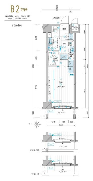 東京都墨田区緑4丁目の賃貸マンションの間取り