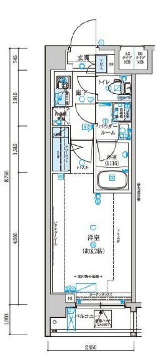 東京都江東区新大橋3丁目の賃貸マンションの間取り