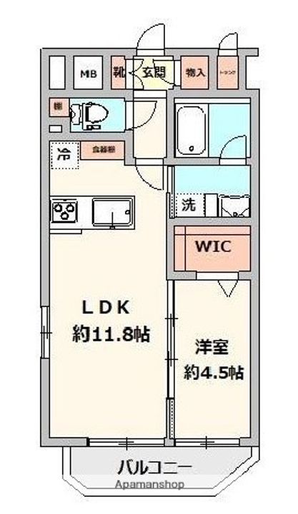 東京都墨田区緑2丁目の賃貸マンションの間取り