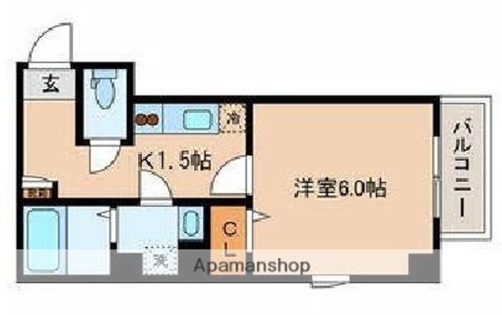東京都台東区台東1丁目の賃貸マンションの間取り