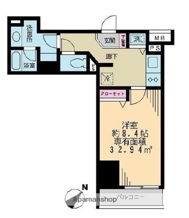 東京都中央区八丁堀3丁目の賃貸マンションの間取り