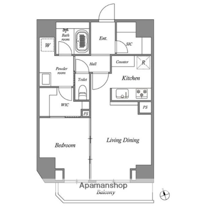 東京都台東区寿4丁目の賃貸マンションの間取り