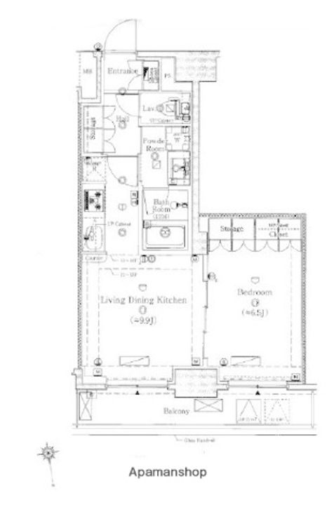 東京都台東区蔵前4丁目の賃貸マンションの間取り