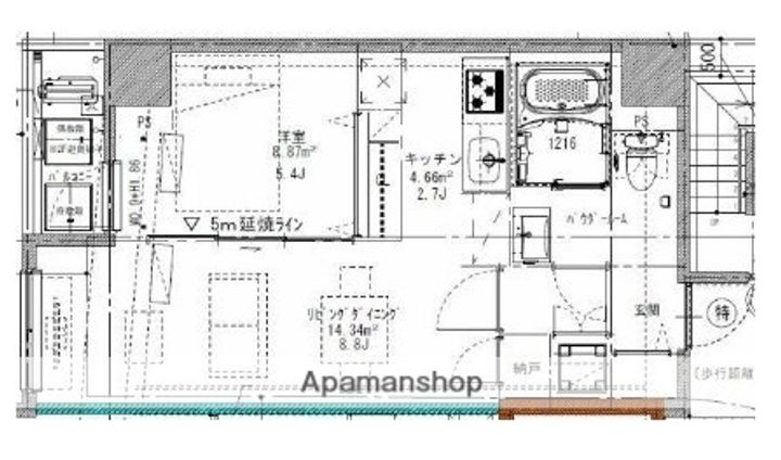 東京都中央区東日本橋2丁目の賃貸マンションの間取り