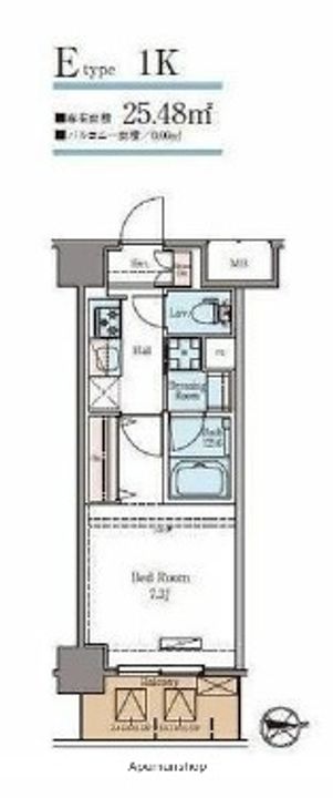 東京都台東区台東2丁目の賃貸マンションの間取り