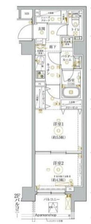 ガリシア錦糸町Ⅳの間取り