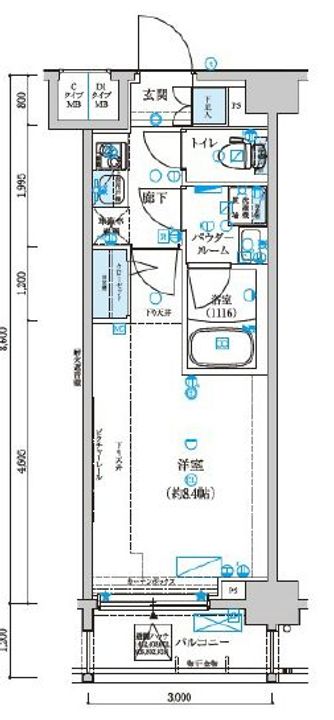 東京都江東区新大橋3丁目の賃貸マンションの間取り