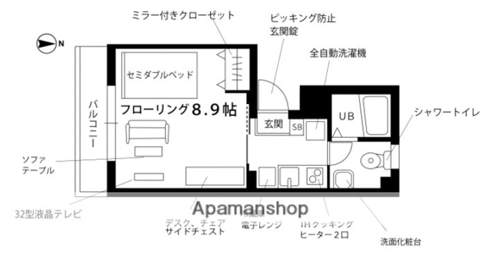 東京都墨田区本所1丁目の賃貸マンションの間取り