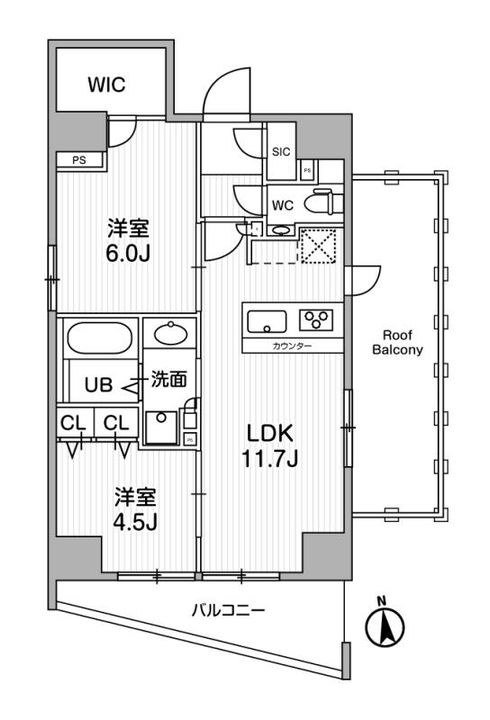東京都台東区浅草橋5丁目の賃貸マンションの間取り