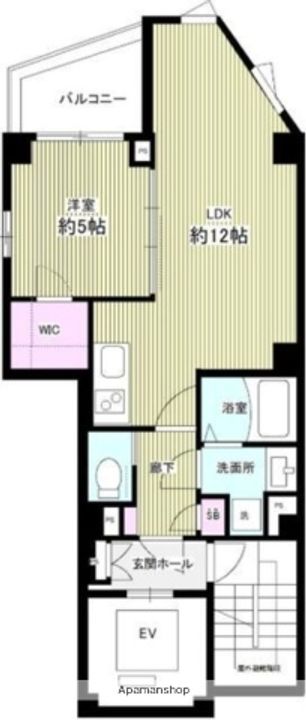 東京都台東区台東2丁目の賃貸マンションの間取り