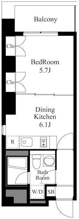 東京都北区赤羽南1丁目の賃貸マンションの間取り