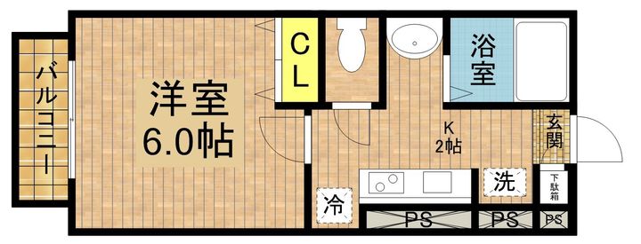 東京都北区赤羽北1丁目の賃貸アパートの間取り