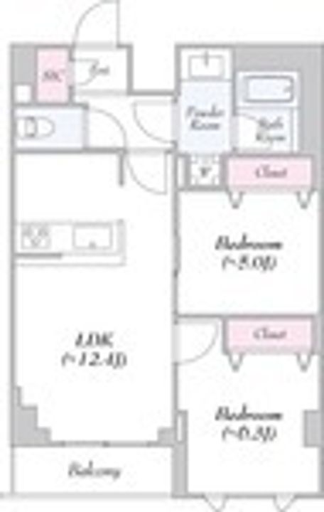 東京都板橋区東坂下2丁目の賃貸マンションの間取り