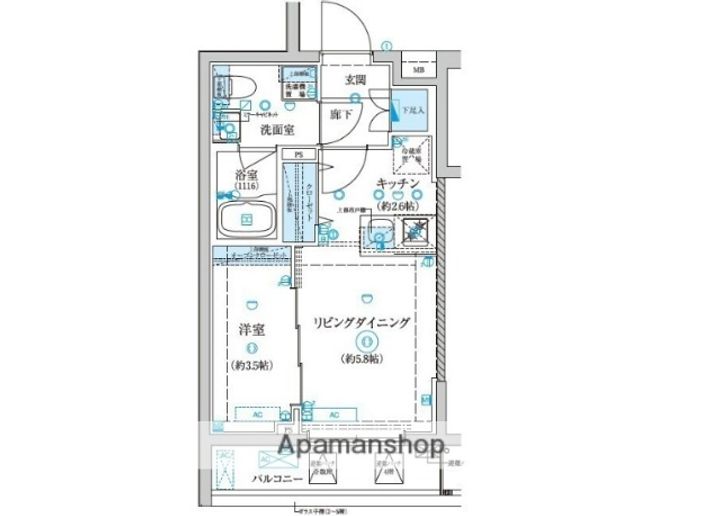東京都北区神谷3丁目の賃貸マンションの間取り