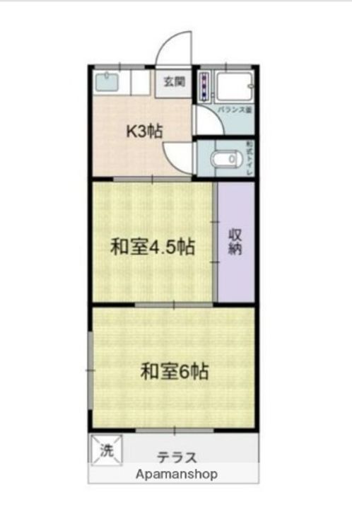 東京都三鷹市野崎1丁目の賃貸アパートの間取り