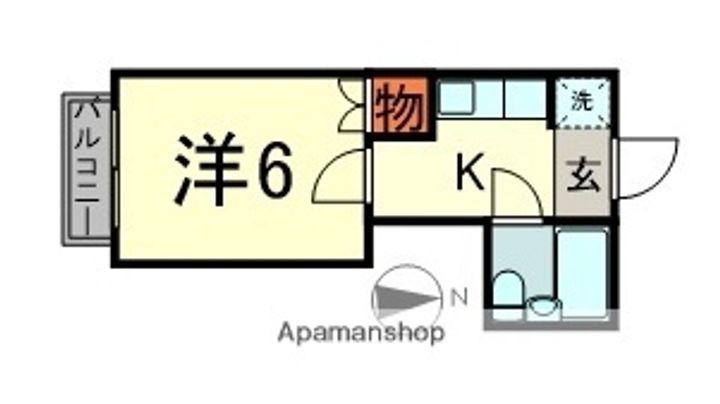 東京都世田谷区奥沢6丁目の賃貸アパートの間取り