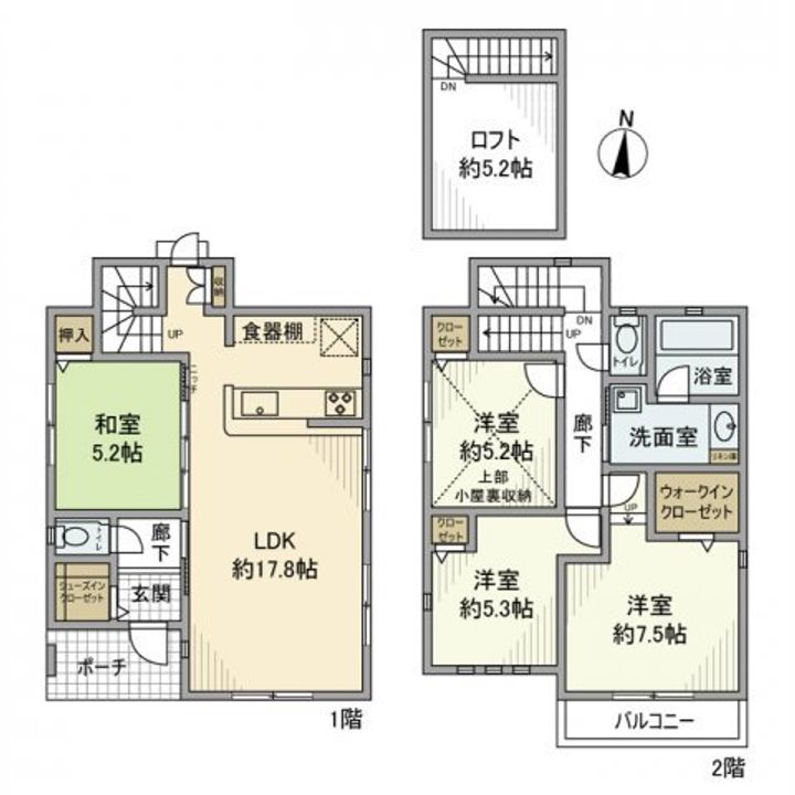 東京都杉並区下井草4丁目(一戸建)の賃貸物件戸建ての間取り