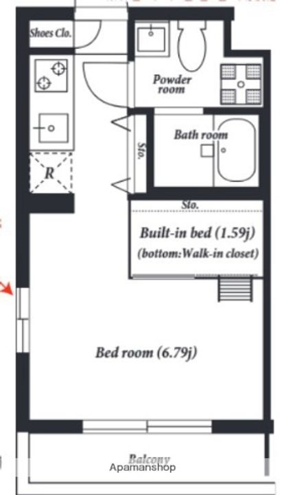 東京都中野区東中野2丁目の賃貸マンションの間取り