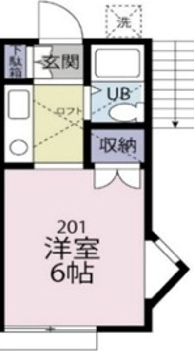 東京都調布市入間町1丁目の賃貸アパートの間取り