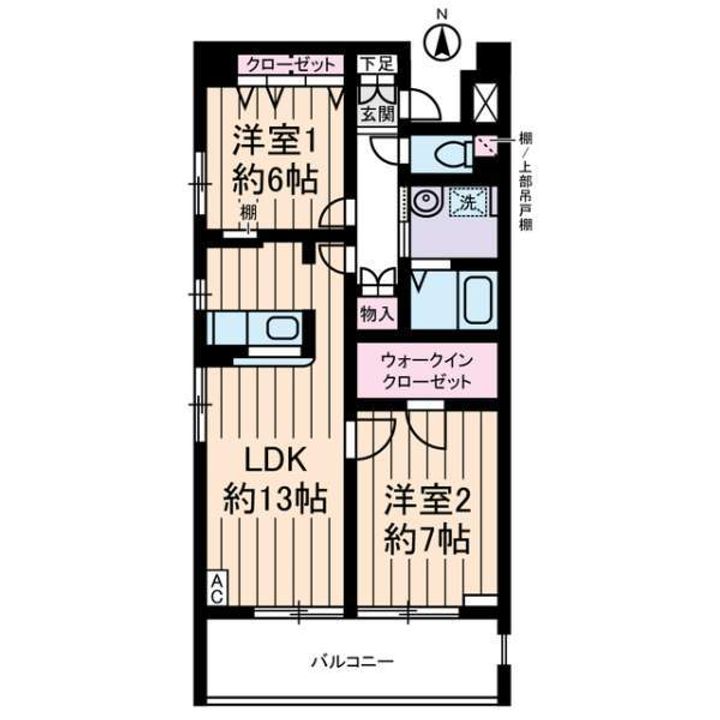 東京都西東京市保谷町2丁目の賃貸マンションの間取り