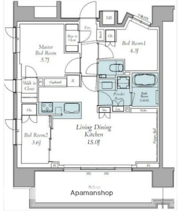 クレストコート東中野の間取り