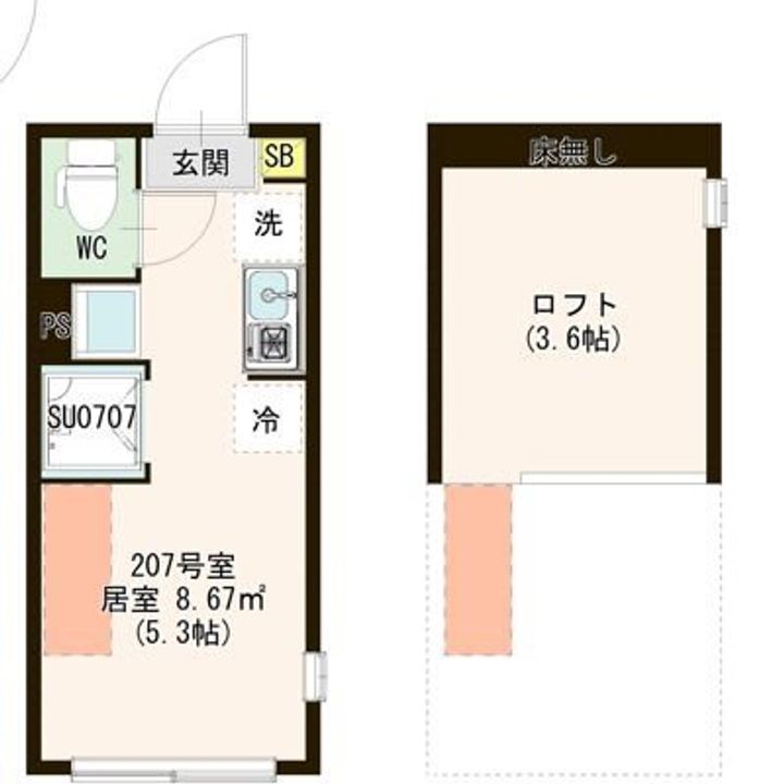 東京都練馬区上石神井2丁目の賃貸アパートの間取り