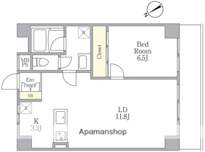 東京都目黒区目黒3丁目の賃貸マンションの間取り