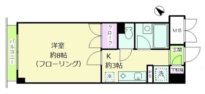 東京都目黒区目黒本町2丁目の賃貸マンションの間取り