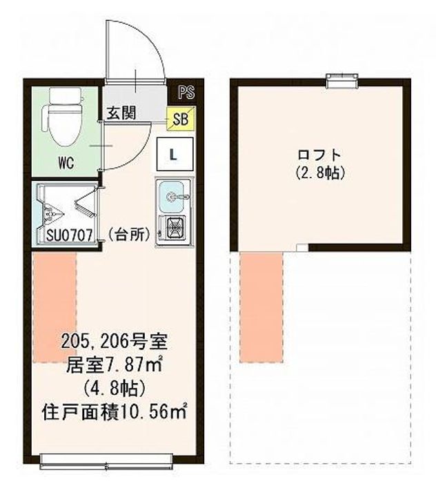 東京都杉並区久我山2丁目の賃貸アパートの間取り