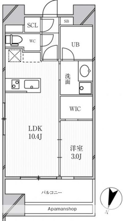東京都世田谷区松原2丁目の賃貸マンションの間取り