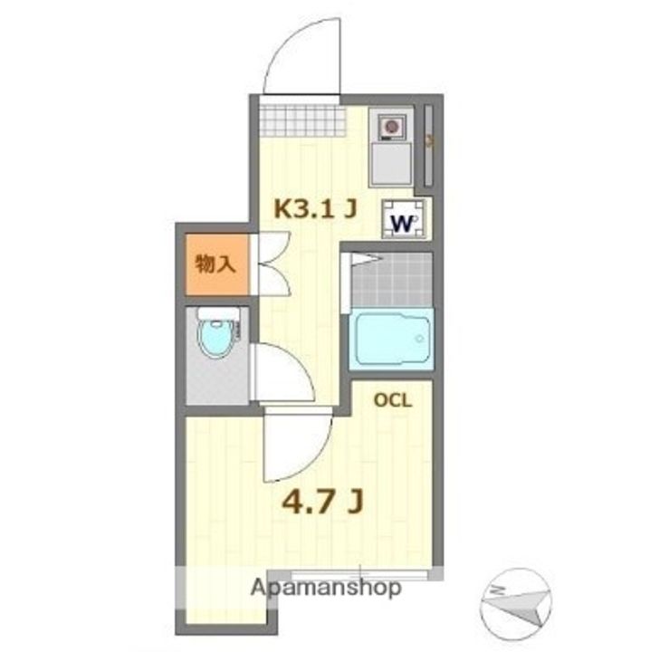 東京都世田谷区松原2丁目の賃貸アパートの間取り