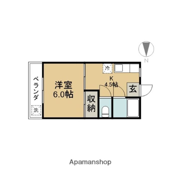 東京都小平市小川町1丁目の賃貸アパートの間取り