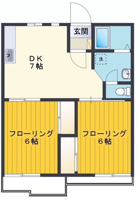 サンレイクペルテ205号室の間取り