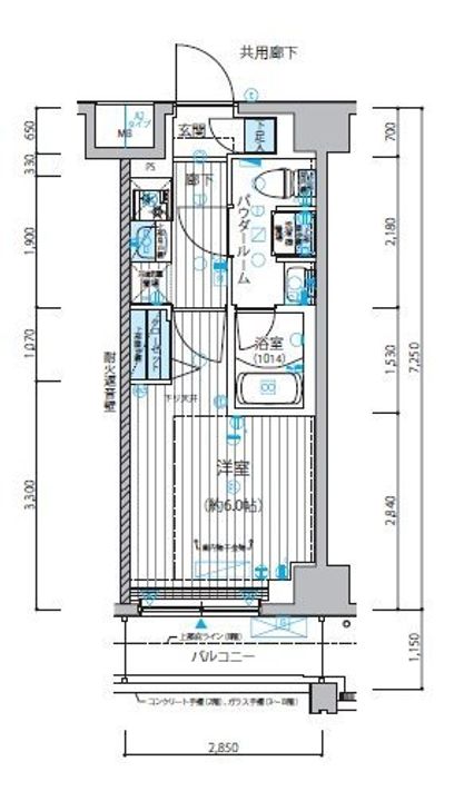 メインステージ立川Ⅳ202号室の間取り
