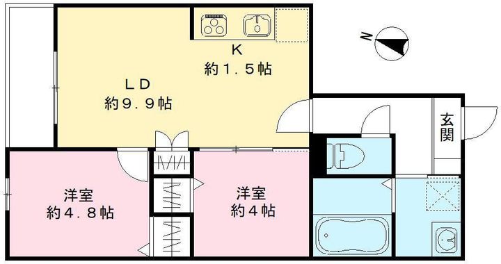 ハーモニー多摩平205号室の間取り