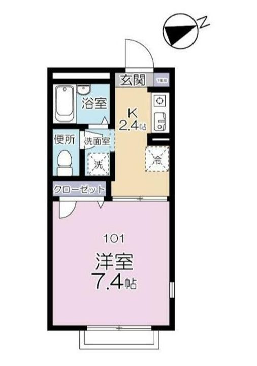 ラベンダーハイツ府中B101の間取り