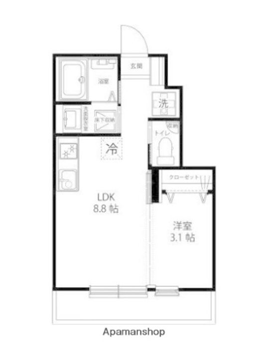 東京都小金井市前原町4丁目の賃貸アパートの間取り