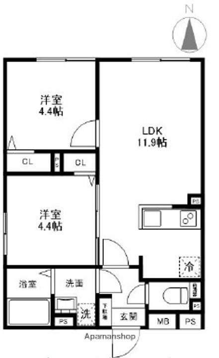 東京都杉並区天沼3丁目の賃貸マンションの間取り